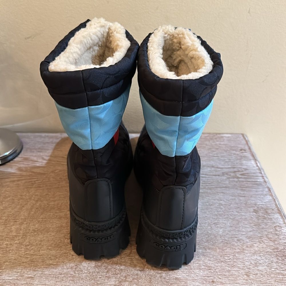 Coach Women's Winter Boots - Black, Red, Blue - Picture 3 of 8
